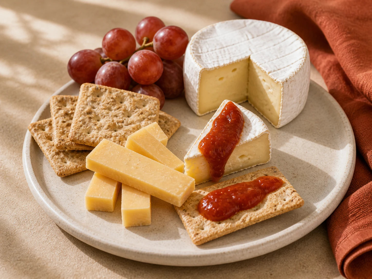 Cheese board pour with AMMI SPICE tomato chutney