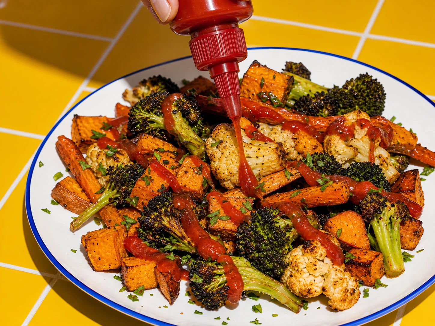 Roasted vegetables with AMMI SPICE tomato chutney
